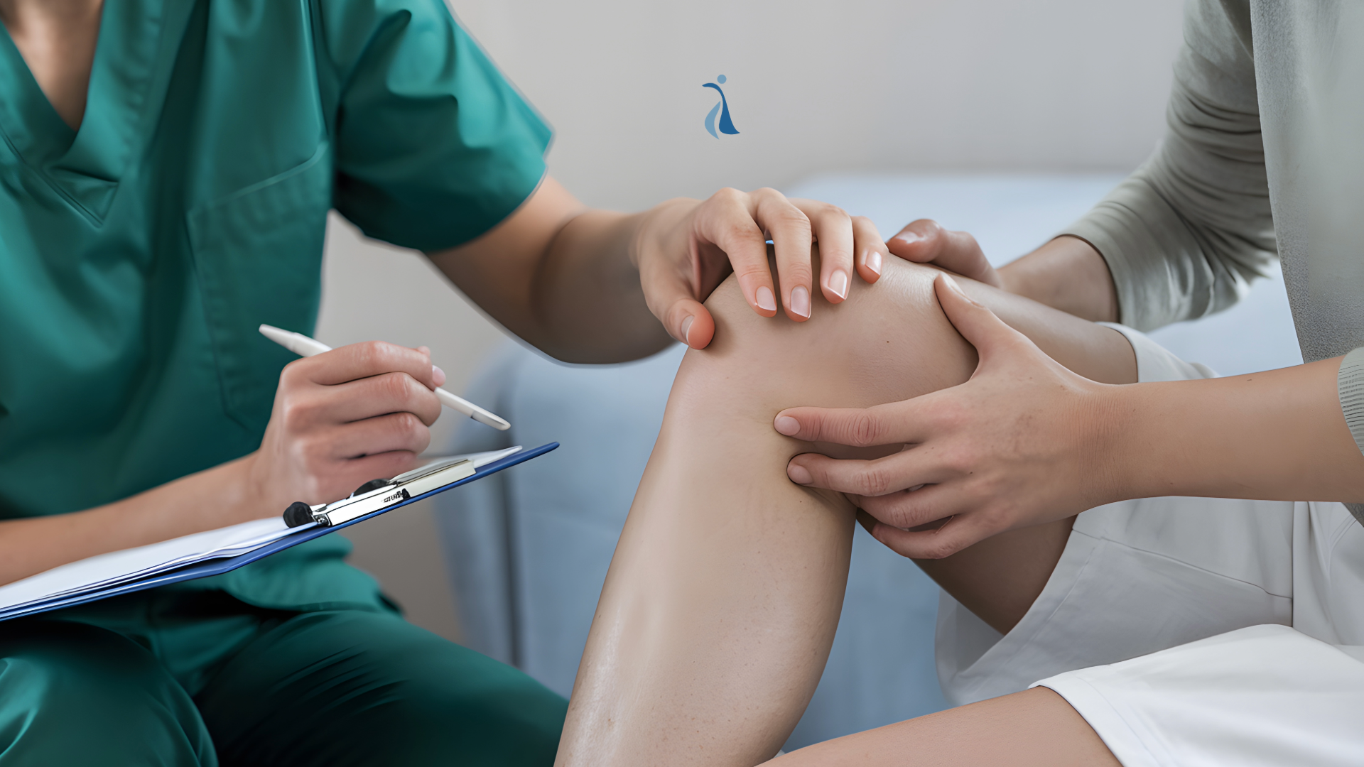 Ενδεικτική φωτογραφία κλινικής εξέτασης γόνατος