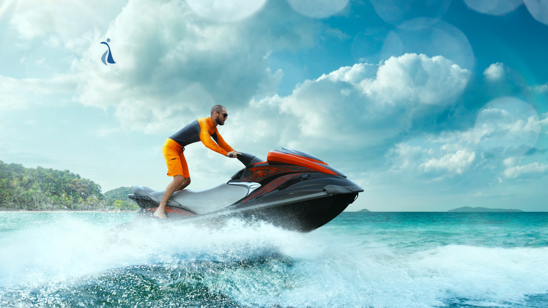 Ενδεικτική εικόνα αναβάτη jet ski στη θάλασσα